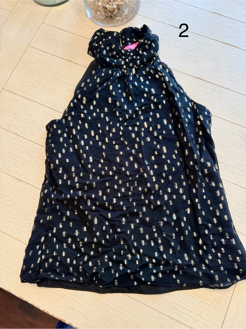 Lilly Pulitzer donita halter tank - onyx black and gold dot | NWOT - size 2